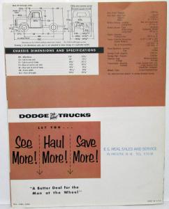 1955 Dodge Truck Model D Pickup Express Stake One Ton Sales Folder Original
