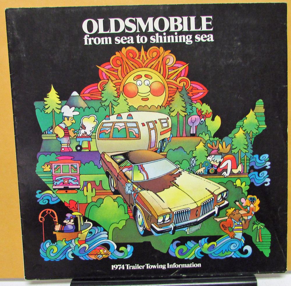 1974 Oldsmobile Dealer Color Sales Brochure Folder Trailer Towing Information
