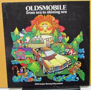 1974 Oldsmobile Dealer Color Sales Brochure Folder Trailer Towing Information