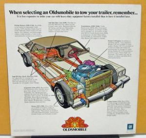 1974 Oldsmobile Dealer Color Sales Brochure Folder Trailer Towing Information