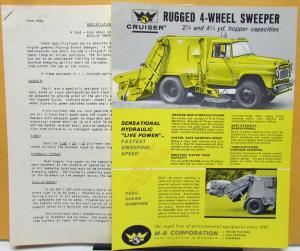 1980 1981 MB Truck Cruiser Rugged 4 Wheel Sweeper Brochure & Specifications