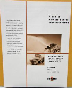 1996 OSHKOSH Truck H & HB Series Sales Folder & Specifications
