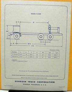1977 OSHKOSH Truck Model B 2338 Specification Sheet