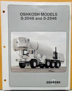 1988 OSHKOSH Truck Model S 2046 2546 Specification Sheet