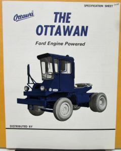 1968 Ottawa Truck Model Ottawan Specifications Sheet
