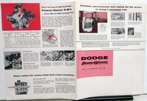 1957 Dodge Truck T Models 700 800 900 Power Giants Tandems Sales Folder Original