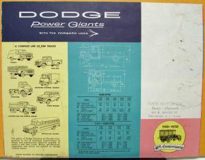 1958 Dodge D & C 600 700 Tractor Chassis Cab COE Truck Models Sale Folder Orig