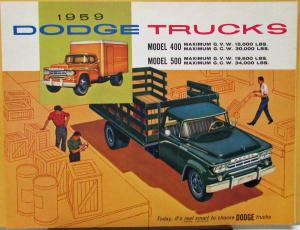 1959 Dodge Truck Models 400 500 Stakes Tractors COEs Color Sales Folder Original