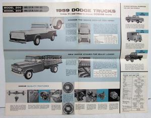 1959 Dodge Trucks Models 200 & 300 Pickups Stakes Color Sales Folder Original
