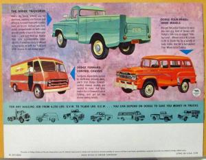 1960 Dodge Pickup Wagon Stake Panel Low Ton Trucks D Series Sales Brochure Orig