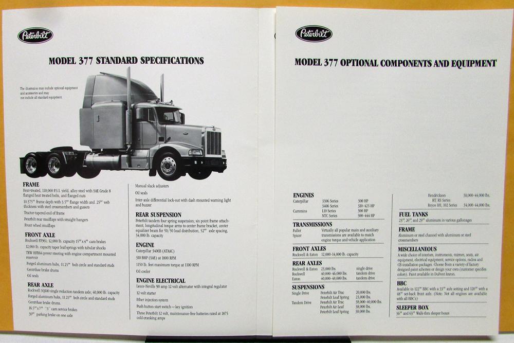 1987 Peterbilt Model 377 Standard Specifications 1987-peterbilt-model-377-standard-specifications