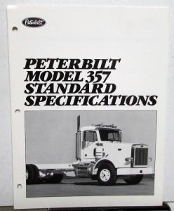 1987 Peterbilt Model 357 Standard Specifications Brochure