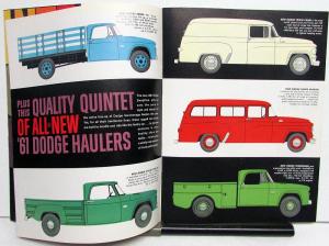 1961 Dodge Pickup Panel Stake Wagon Low Ton Truck D100 200 300 Sales Brochure