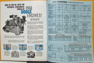 1961 Dodge Truck D Models Med Ton Fwd & Chassis Cab Sales Brochure Original