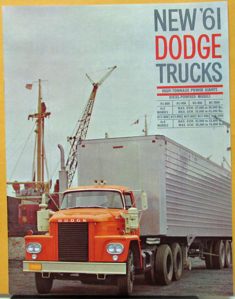 1961 Dodge Diesel Hign Ton Truck Series KC NC KCT & NCT Sales Brochure Original