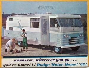 1962 Dodge Motor Home Floor Plans Options Self-Contained RV Sale Folder Original