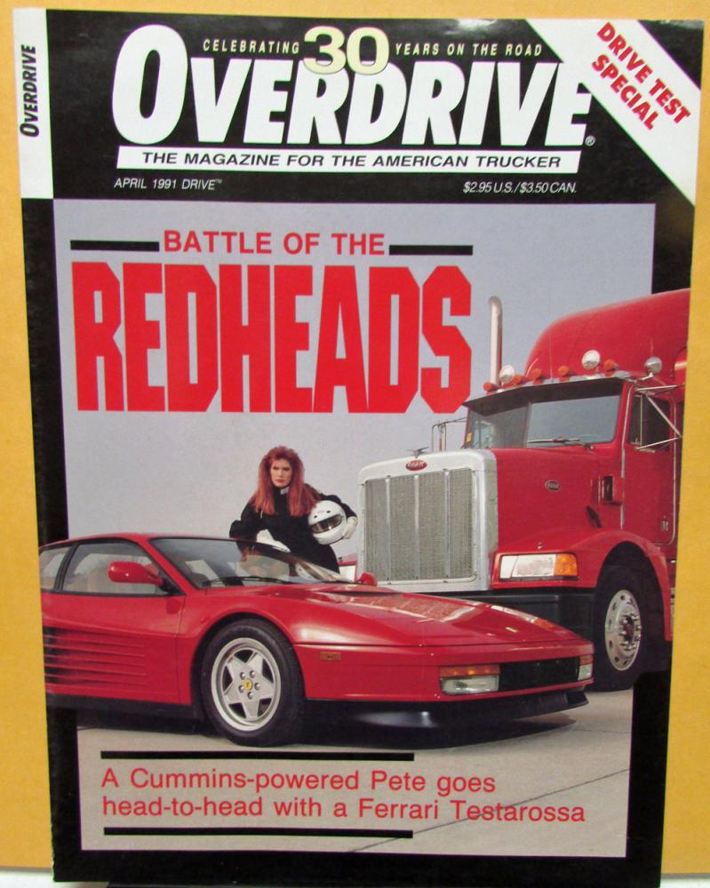 1991 Peterbilt Ferrari Drive Test Overdrive Magazine Reprint Brochure 1991 Peterbilt Ferrari Drive Test Overdrive Magazine Reprint Brochure