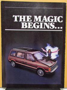 1984 Plymouth Voyager Mini Van Dealer Sales Brochure