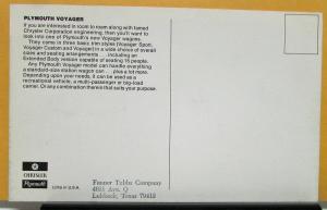 1974 Plymouth Voyager Van Post Card