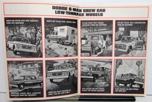 1963 Dodge Crew Cab Truck G & W Series Low & Med Ton Sales Brochure Original