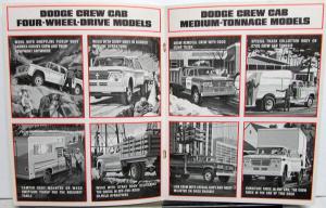 1963 Dodge Crew Cab Truck G & W Series Low & Med Ton Sales Brochure Original