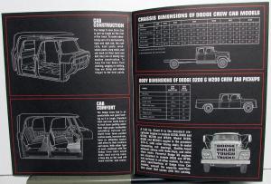 1963 Dodge Crew Cab Truck G & W Series Low & Med Ton Sales Brochure Original