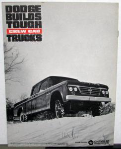 1963 Dodge Crew Cab Truck G & W Series Low & Med Ton Sales Brochure Original