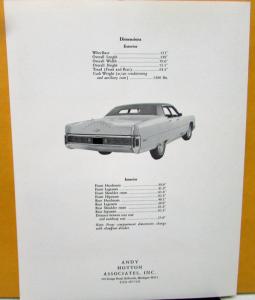 1975 Lincoln Continental Limousine & Hearse Andy Hotton Associates Sales Kit
