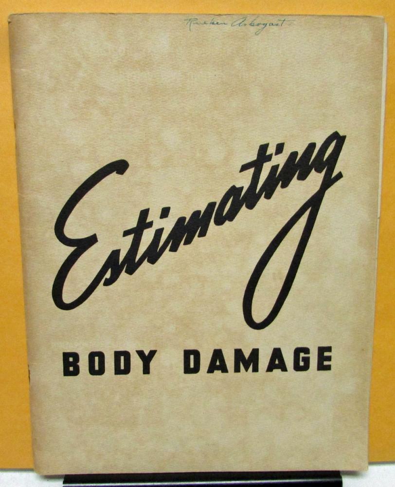 1949 Body Damage Repair & Estimating Procedures Manual General Motors Repair GM