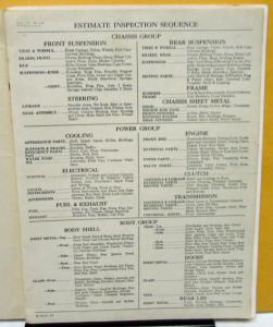 1949 Body Damage Repair & Estimating Procedures Manual General Motors Repair GM