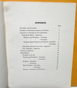 1949 Body Damage Repair & Estimating Procedures Manual General Motors Repair GM