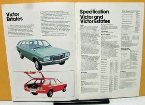 1975 Vauxhall Victor 2300 1800 Estate Dealer Sales Brochure England Foreign