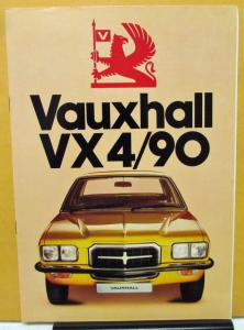 1975 Vauxhall VX4/90 With Specs Foreign Sales Brochure UK Original Rare