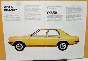 1975 Vauxhall VX4/90 With Specs Foreign Sales Brochure UK Original Rare