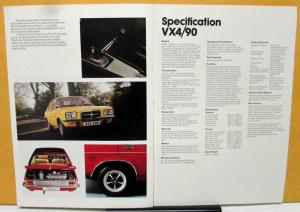 1975 Vauxhall VX4/90 With Specs Foreign Sales Brochure UK Original Rare