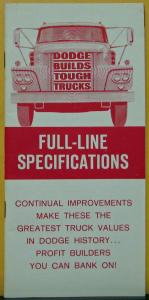 1963 Dodge Truck Complete Full Line Specifications Book Brochure Original