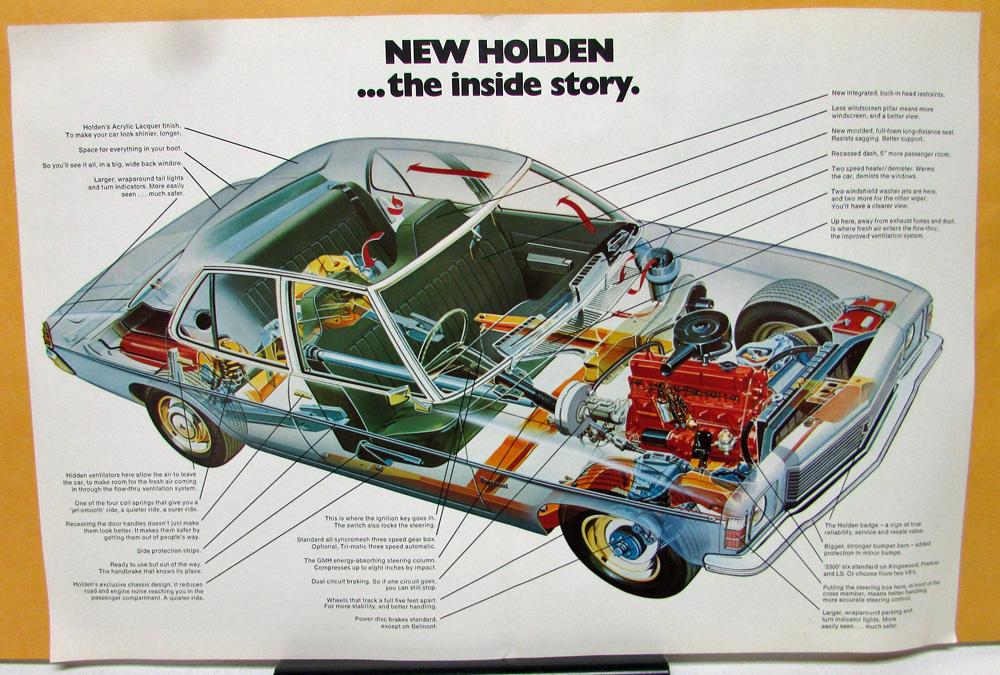 75 Holden Dealer Sales Sheet Large Foreign Original GM Belmont Kingswood Monaro