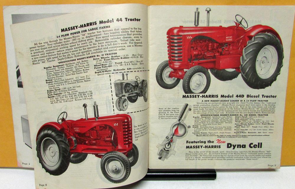 C 1953 Massey-Harris Hydraulic Systems 4-page farm catalog brochure