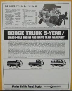 1965 Dodge Compact Truck V8 Engine Van Pickup Sportsman Wagon Sales Folder Orig
