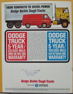 1965 Dodge Truck Medium Tonnage Conventional D400 D500 D600 D700 Sales Brochure