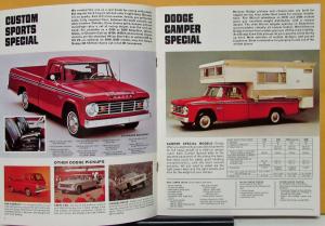 1966 Dodge Pickup Truck Sweptline Utiline Sports Special Camper Sales Brochure