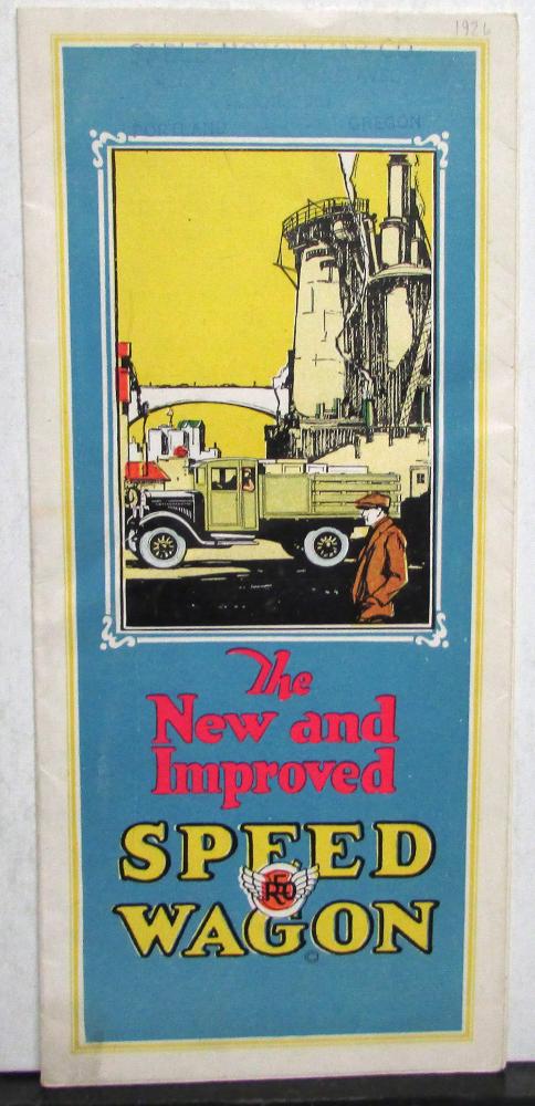 1926 1927 REO Speed Wagon Truck New Improved Sales Folder Brochure