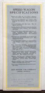 1926 1927 REO Speed Wagon Truck New Improved Sales Folder Brochure