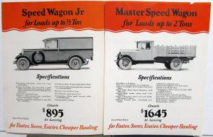 1927 REO Speed Wagon Jr Master & Heavy Duty Sales Brochure Folder Original