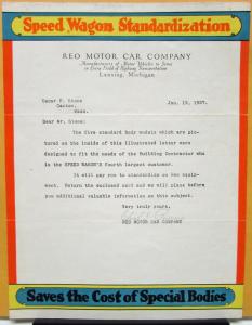 1927 REO Speed Wagon Truck Sales Brochure Building Contractor