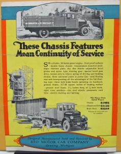 1927 REO Speed Wagon Truck Sales Brochure Building Contractor