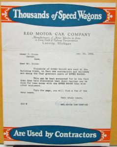 1927 REO Speed Wagon Building & Contractor Truck Sales Brochure Mailer