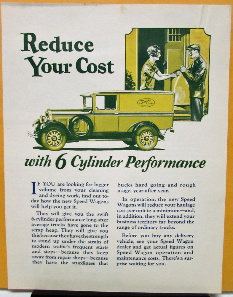 1927 REO Speed Wagon Cleaning and Dyeing Truck Sales Brochure