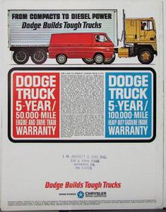 1965 1966 Dodge Truck Panel Wagon Models D100 Sales Folder REV