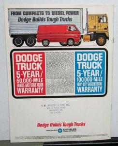 1966 Dodge Med Tonnage Cab Fwd Trucks C500 C600 C700 Color Sales Brochure REV